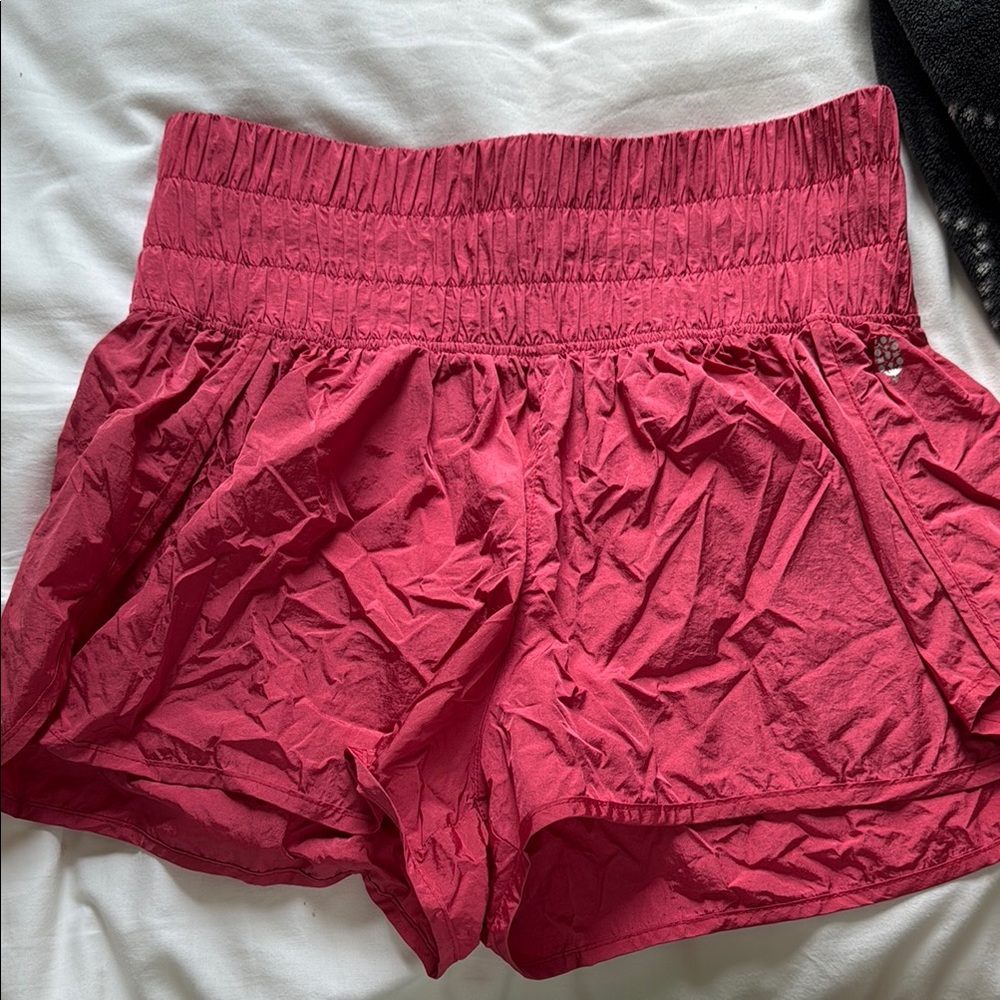 Free People Red The Way Home Shorts